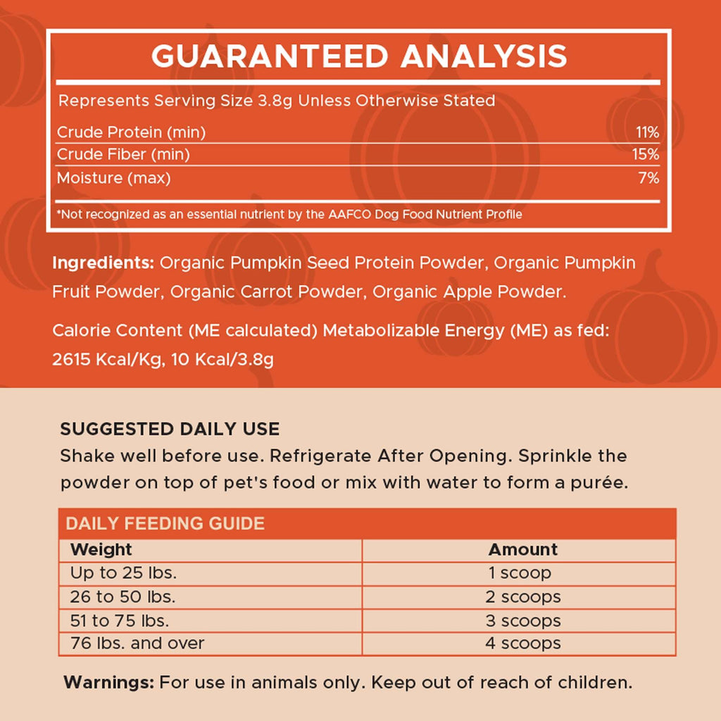 Organic Pumpkin Digestive Defense Superfood Blend Powder Digestive Aid Supplement for Dogs