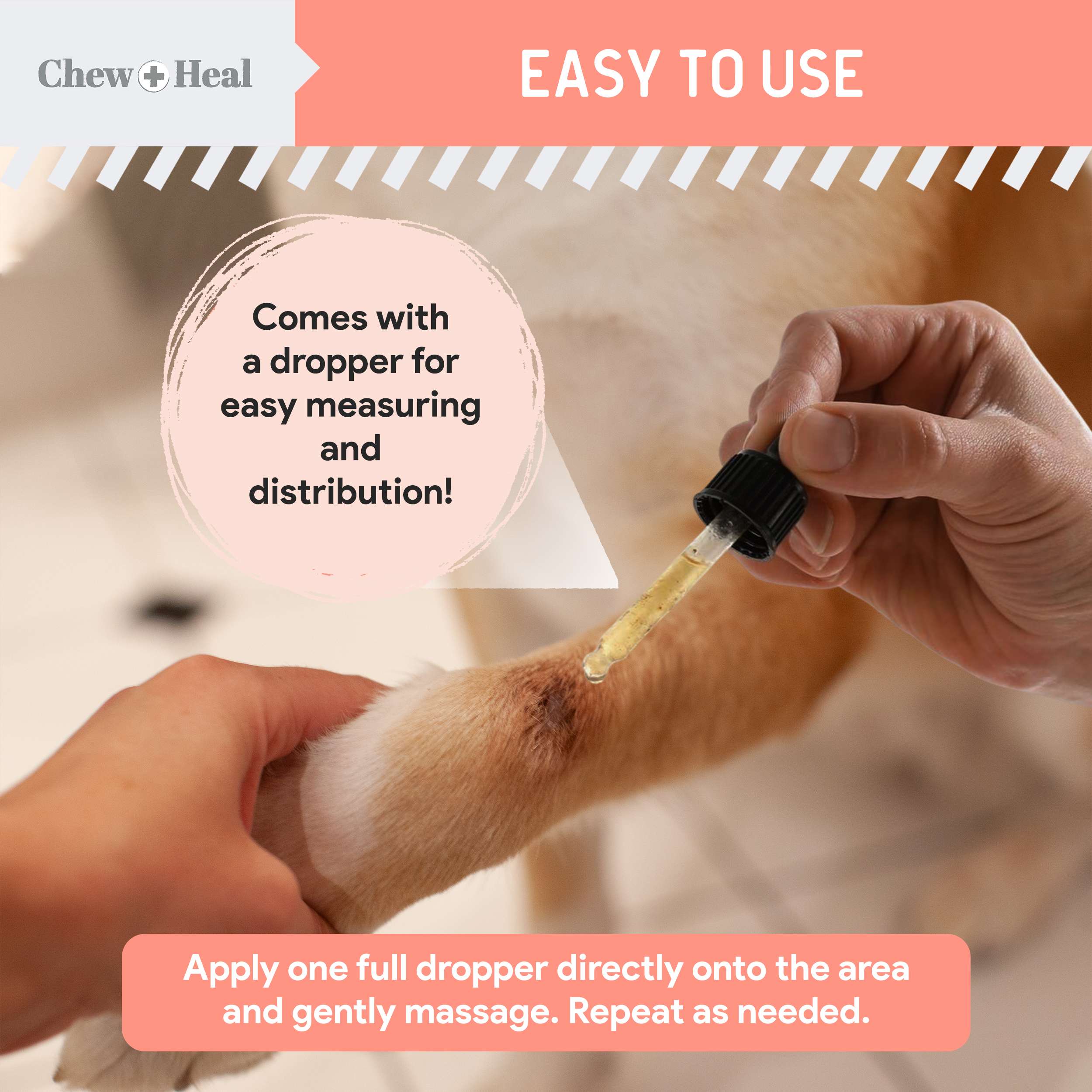 Chew + Heal Natural Hot Spot Relief Topical Liquid for Dogs, 2-fl oz bottle