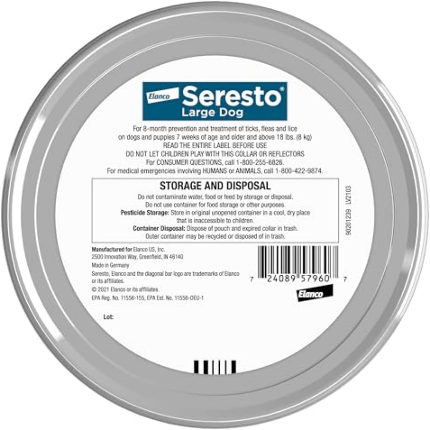 Seresto Large Dog Flea & Tick Treatment & Prevention Collar for Dogs Over 18 lbs.