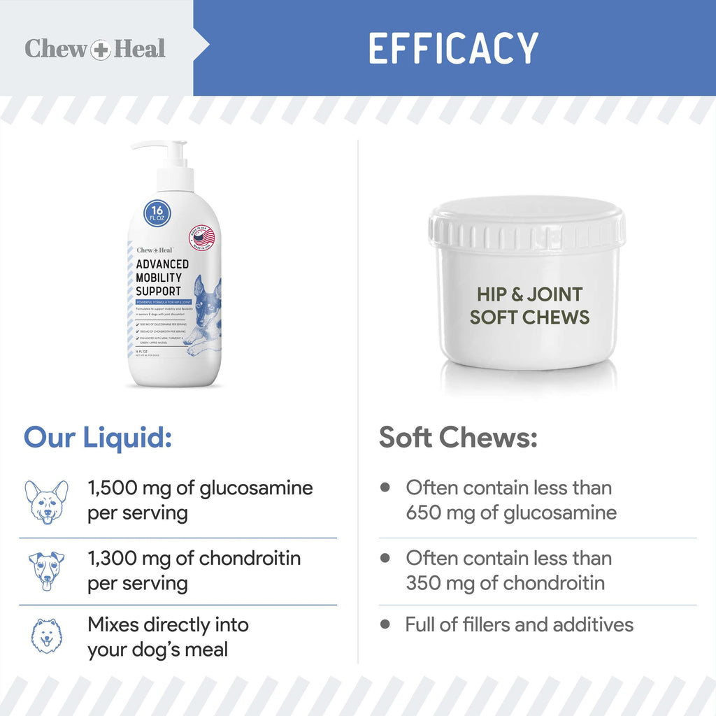 High-Potency Advanced Mobility Support Bacon Flavored Liquid Supplement for Senior Dogs