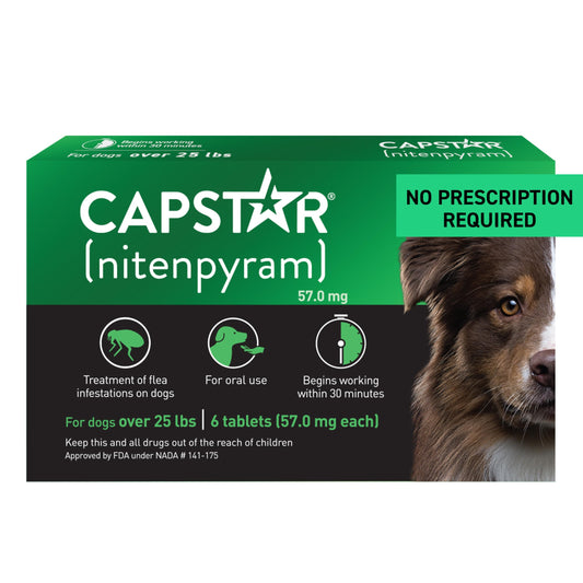 Capstar Oral Flea Treatment for Dogs, Medium & Large Dogs (Over 25 lbs), 6 Doses