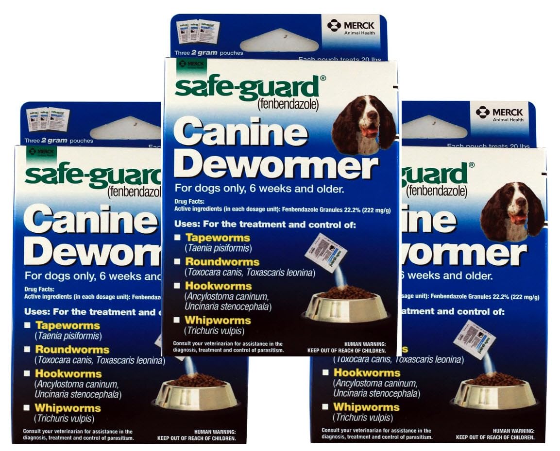 Safe-Guard Canine Dewormer For Dogs Only, 6 Weeks and Older, 9 Pouches Total (3 Packages with 3 Pouches each)