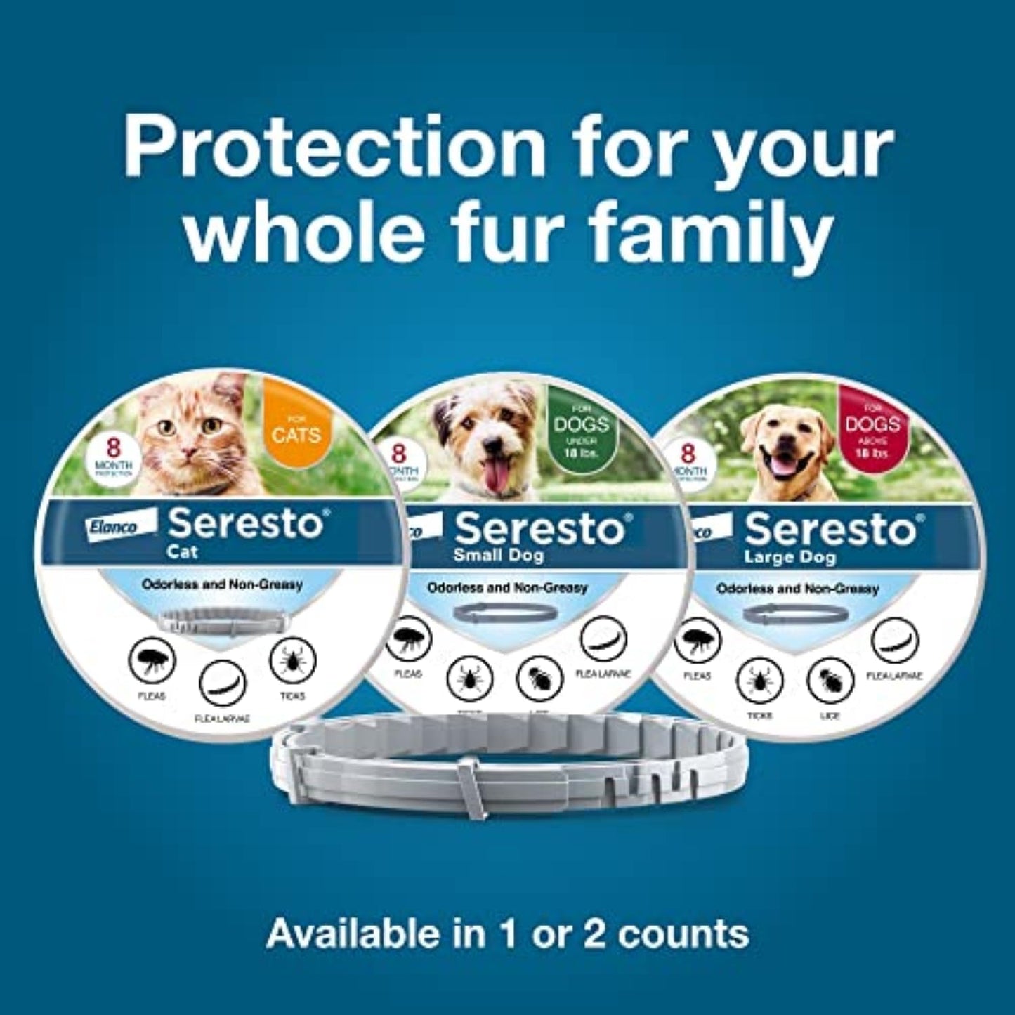 Seresto Large Dog Flea & Tick Treatment & Prevention Collar for Dogs Over 18 lbs.