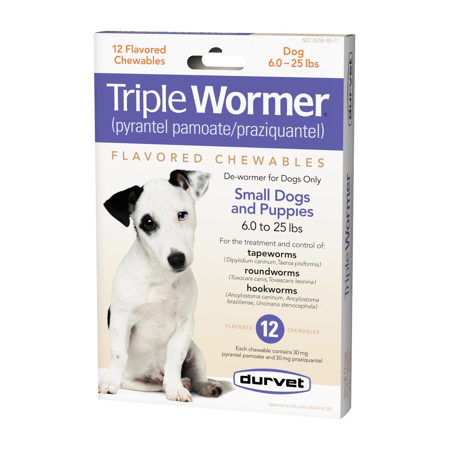Durvet 12-Pack Triple Wormer Tablets for Puppies and Small Dogs