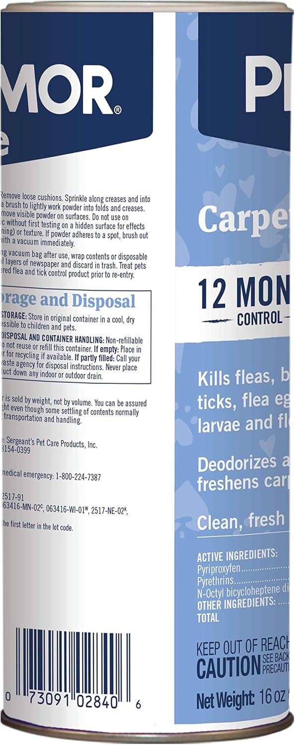 PetArmor Home Carpet Powder for Fleas and Ticks, 16 Ounce