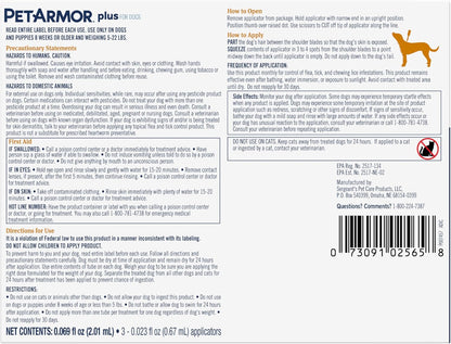 PetArmor Plus Flea and Tick Prevention for Dogs, 3 Doses, Small Dogs (5-22 lbs)