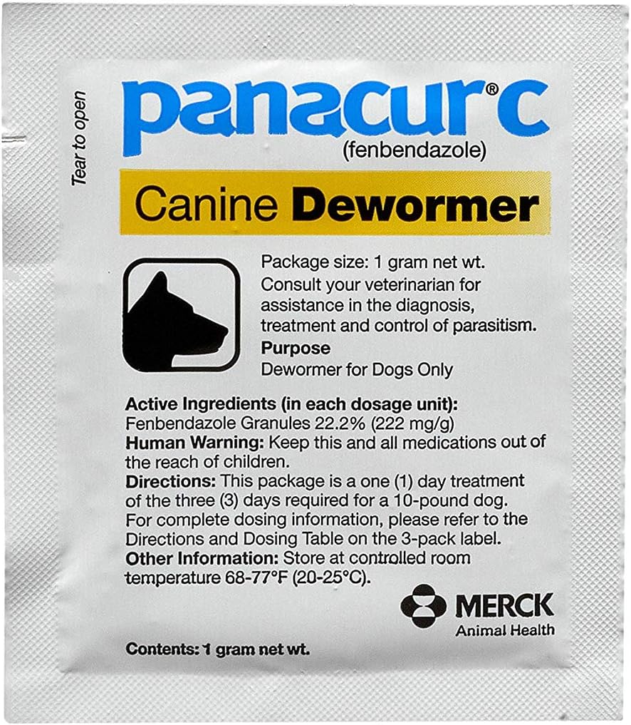 Panacur C Canine Dewormer, 1 Gram, Yellow, 3 Count