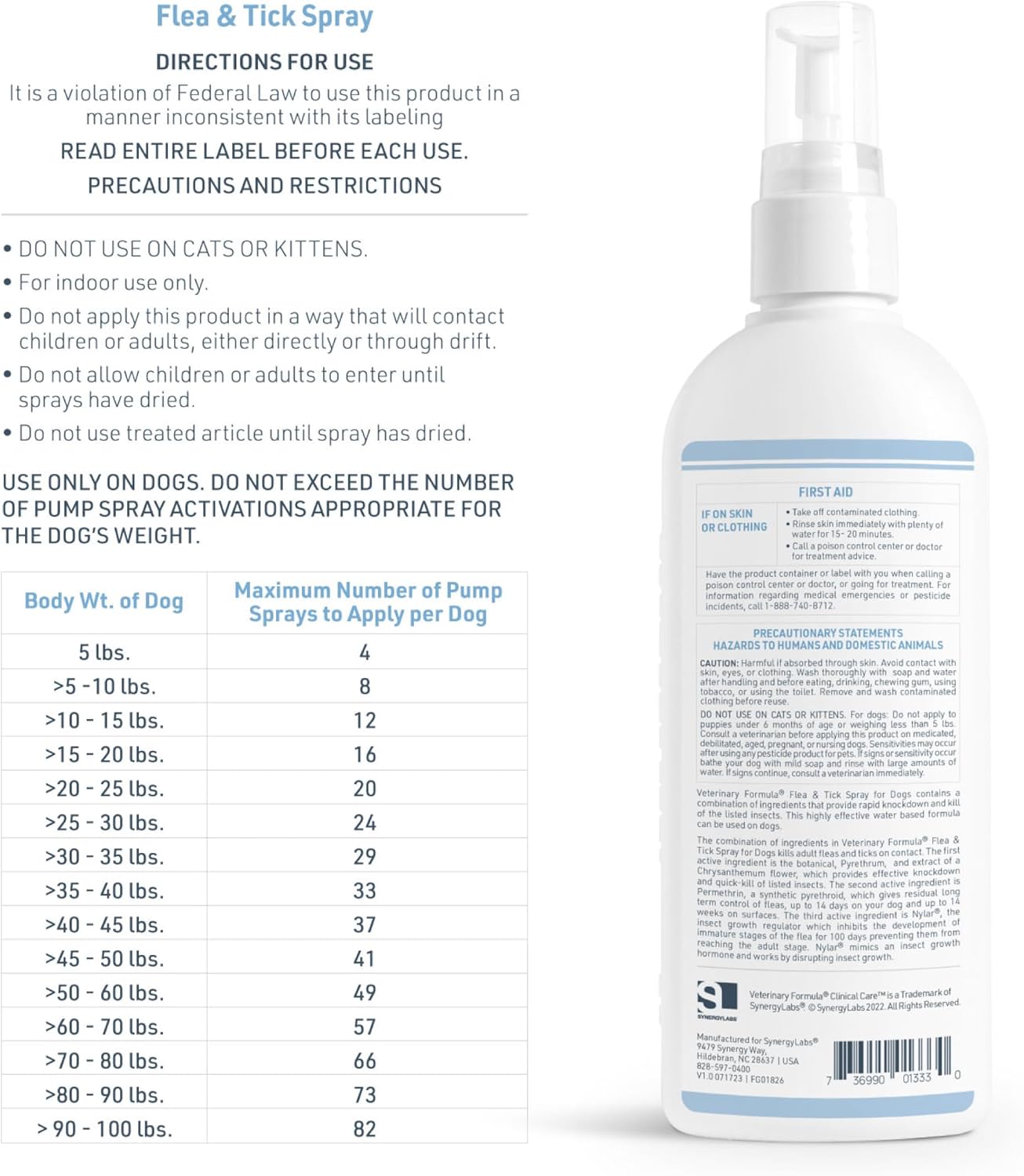 Veterinary Formula Flea and Tick Spray for Dogs, 8 oz