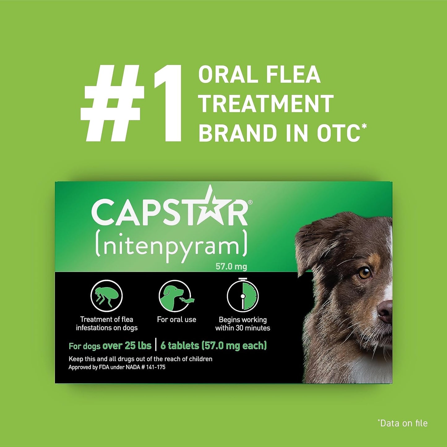 Capstar Oral Flea Treatment for Dogs, Medium & Large Dogs (Over 25 lbs), 6 Doses
