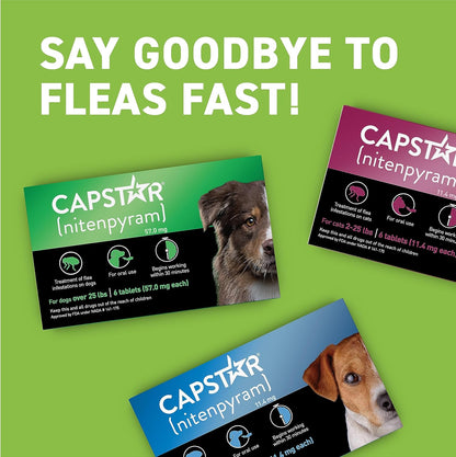 Capstar Oral Flea Treatment for Dogs, Medium & Large Dogs (Over 25 lbs), 6 Doses
