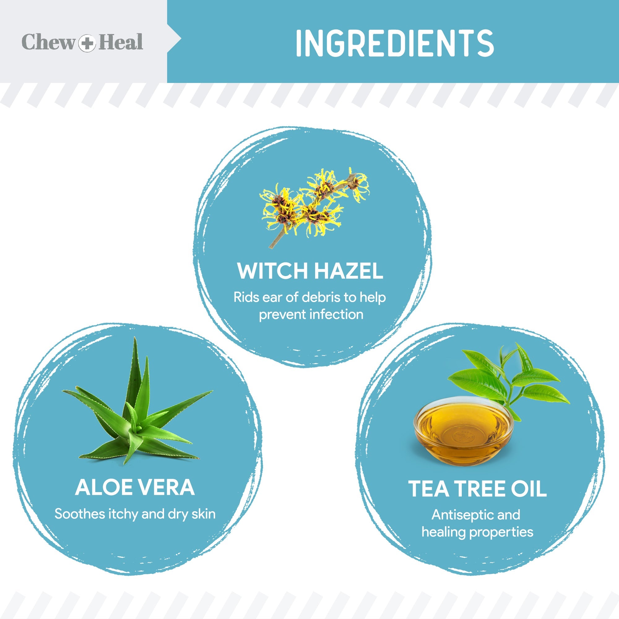 Fresh Scent, Soothing Aloe, Witch Hazel & Tea Tree Oil Dog Ear Cleaner