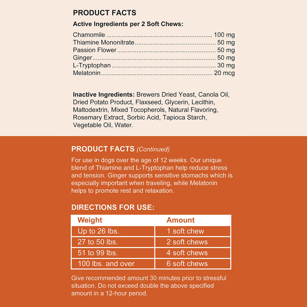Travel-Sized Anxiety & Stress Chews Supplement for Dogs