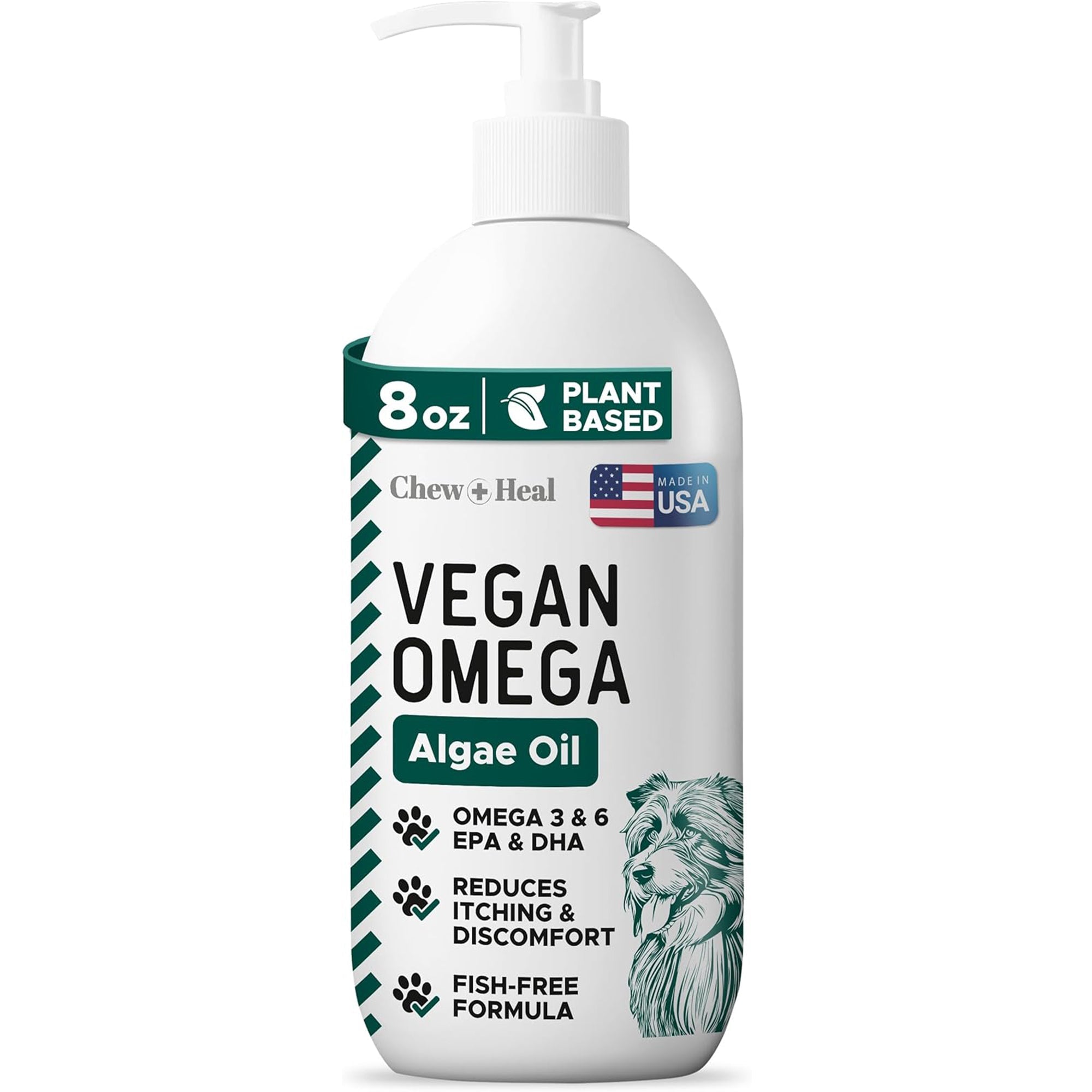 Vegan Single Ingredient EPA & DHA Omega-3 Algae Oil Skin & Coat Supplement for Dogs
