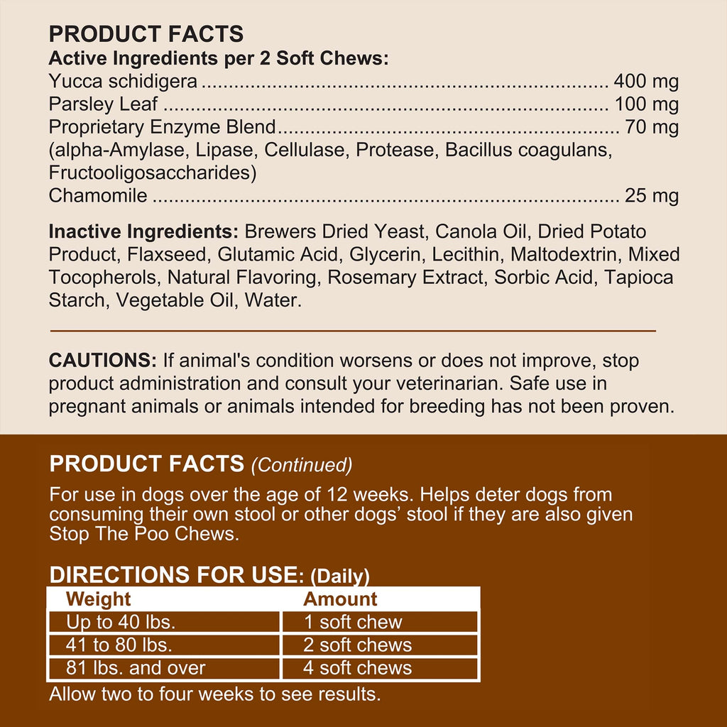 Stop The Poo Soft Chew Coprophagia & Digestive Supplement for Dogs